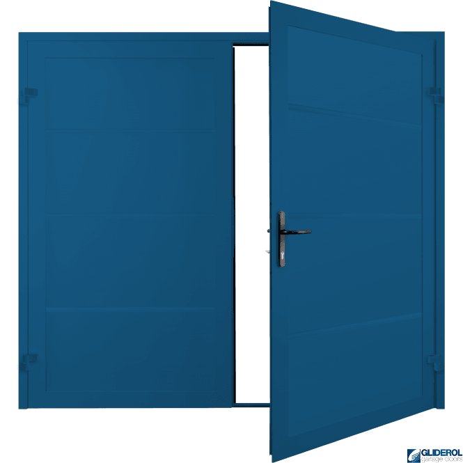 Gliderol SIGNAL BLUE (RAL5005) Premium Horizontal Wide Rib (non-insulated) Side Hinged Garage Door