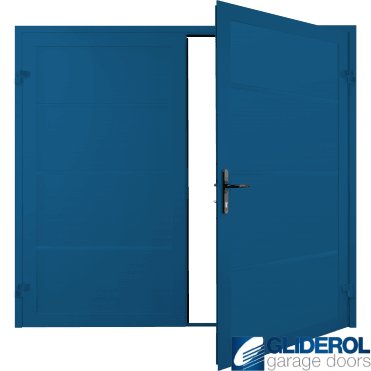 SIGNAL BLUE (RAL5005) Premium Horizontal Wide Rib (non-insulated) Side Hinged Garage Door