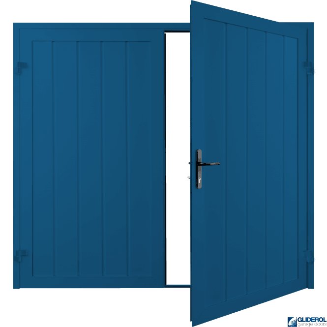 Gliderol SIGNAL BLUE (RAL5005) Premium Vertical Medium Rib (non-insulated) Side Hinged Garage Door