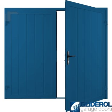 SIGNAL BLUE (RAL5005) Premium Vertical Medium Rib (non-insulated) Side Hinged Garage Door