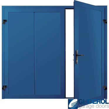 SIGNAL BLUE (RAL5005) Premium Vertical Wide Rib (non-insulated) Side Hinged Garage Door