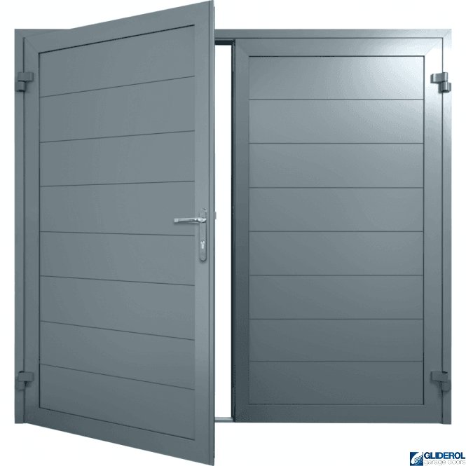 Gliderol SIGNAL-GREY (RAL7004) Insulated Horizontal Medium Rib Side Hinged Garage Door