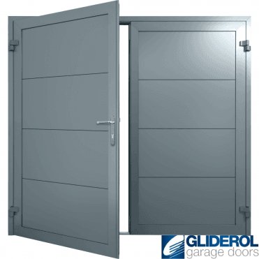 SIGNAL-GREY (RAL7004) Insulated Horizontal Wide Rib Side Hinged Garage Door