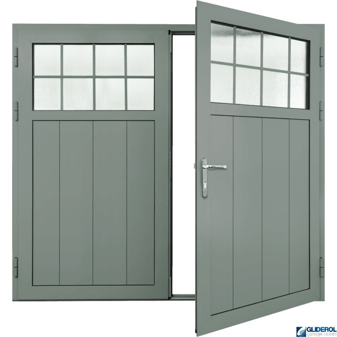 Gliderol SIGNAL-GREY (RAL7004) Insulated Traditional Vertical Medium Rib Side Hinged Garage Door