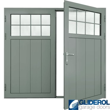 SIGNAL-GREY (RAL7004) Insulated Traditional Vertical Medium Rib Side Hinged Garage Door