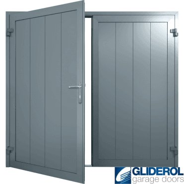 SIGNAL-GREY (RAL7004) Insulated Vertical Medium Rib Side Hinged Garage Door