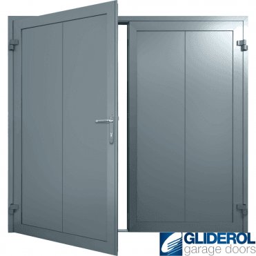 SIGNAL-GREY (RAL7004) Insulated Vertical Wide Rib Side Hinged Garage Door