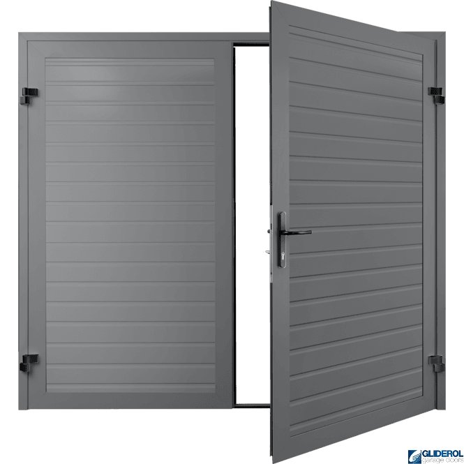 Gliderol SIGNAL GREY (RAL7004) Premium Horizontal Standard Rib (non-insulated) Side Hinged Garage Door