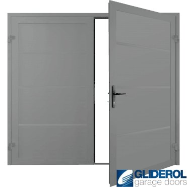 SIGNAL GREY (RAL7004) Premium Horizontal Wide Rib (non-insulated) Side Hinged Garage Door