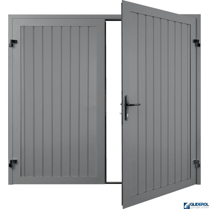 Gliderol SIGNAL GREY (RAL7004) Premium Vertical Standard Rib (non-insulated) Side Hinged Garage Door