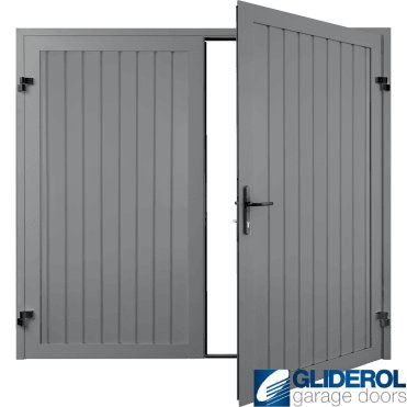 SIGNAL GREY (RAL7004) Premium Vertical Standard Rib (non-insulated) Side Hinged Garage Door