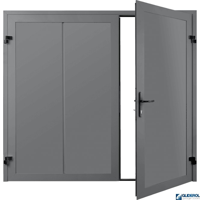 Gliderol SIGNAL GREY (RAL7004) Premium Vertical Wide Rib (non-insulated) Side Hinged Garage Door