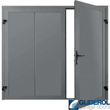 SIGNAL GREY (RAL7004) Premium Vertical Wide Rib (non-insulated) Side Hinged Garage Door