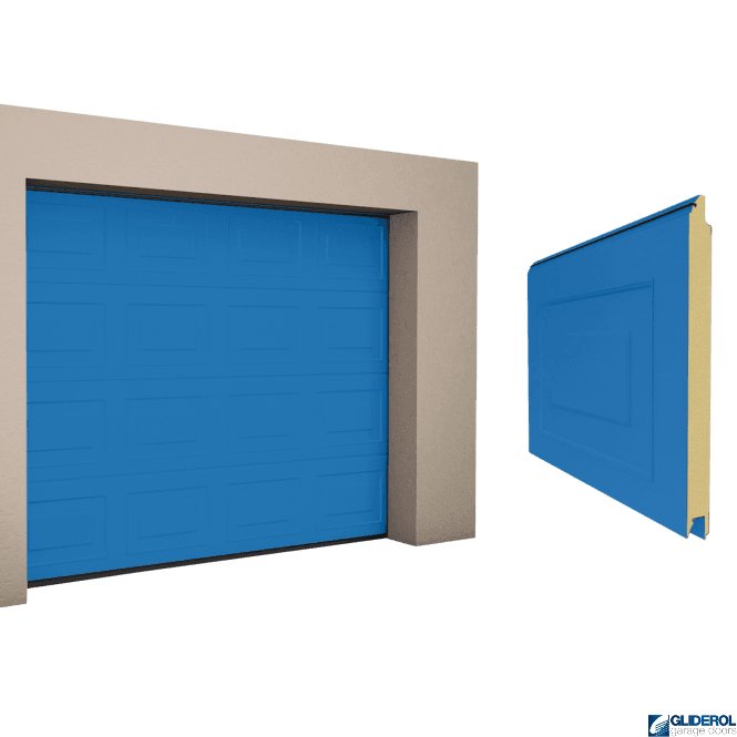 Gliderol SKY BLUE (RAL5015) Georgian woodgrain Sectional Garage Door