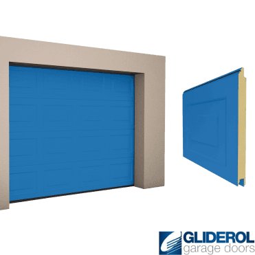 SKY BLUE (RAL5015) Georgian woodgrain Sectional Garage Door