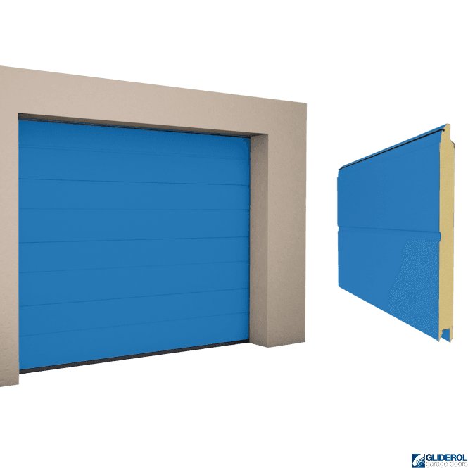 Gliderol SKY BLUE (RAL5015) M-Rib woodgrain Sectional Garage Door