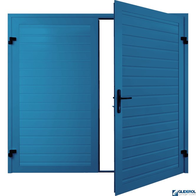 Gliderol SKY BLUE (RAL5015) Premium Horizontal Standard Rib (non-insulated) Side Hinged Garage Door