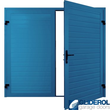 SKY BLUE (RAL5015) Premium Horizontal Standard Rib (non-insulated) Side Hinged Garage Door
