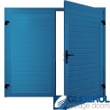 SKY BLUE (RAL5015) Premium Horizontal Standard Rib (non-insulated) Side Hinged Garage Door