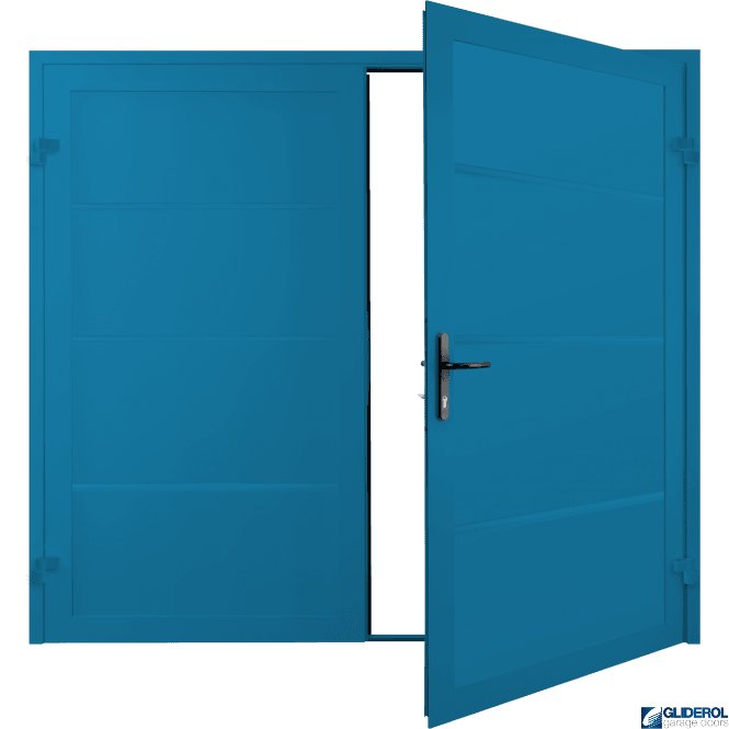 Gliderol SKY BLUE (RAL5015) Premium Horizontal Wide Rib (non-insulated) Side Hinged Garage Door