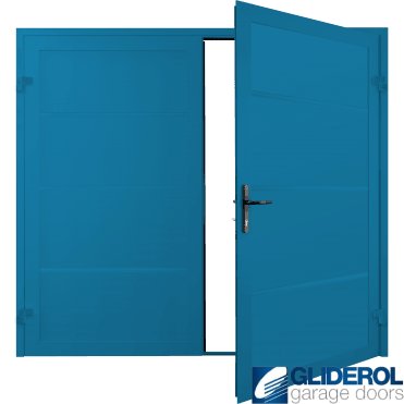 SKY BLUE (RAL5015) Premium Horizontal Wide Rib (non-insulated) Side Hinged Garage Door