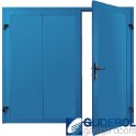 SKY BLUE (RAL5015) Premium Vertical Wide Rib (non-insulated) Side Hinged Garage Door
