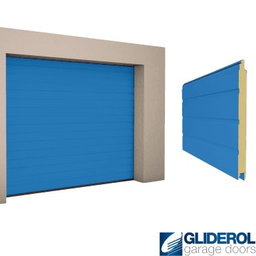 SKY BLUE (RAL5015) S-Rib woodgrain Sectional Garage Door