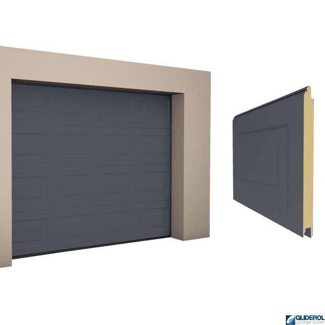 Gliderol SLATE GREY (RAL7015) Georgian woodgrain Sectional Garage Door
