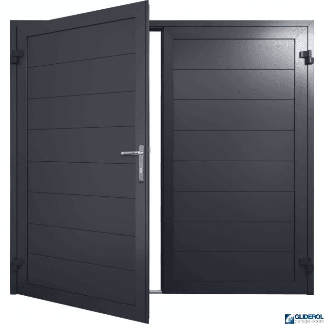 Gliderol SLATE-GREY (RAL7015) Insulated Horizontal Medium Rib Side Hinged Garage Door