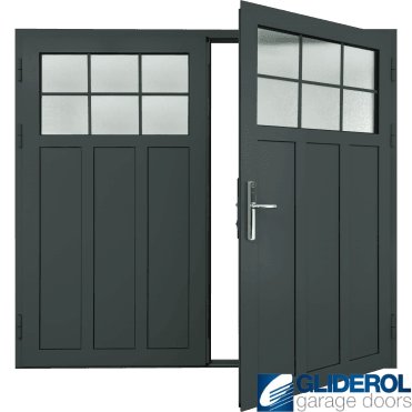 SLATE-GREY (RAL7015) Insulated Kingsbury Side Hinged Garage Door