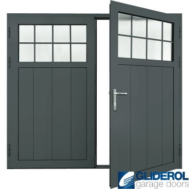 SLATE-GREY (RAL7015) Insulated Traditional Vertical Medium Rib Side Hinged Garage Door