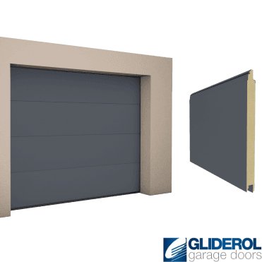 SLATE GREY (RAL7015) L-Rib smooth Sectional Garage Door