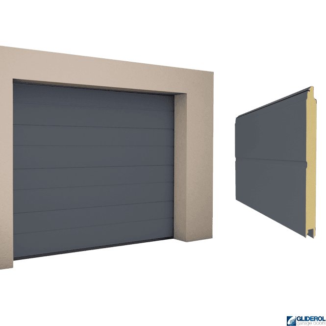 Gliderol SLATE GREY (RAL7015) M-Rib woodgrain Sectional Garage Door