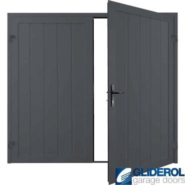 SLATE GREY (RAL7015) Premium Vertical Medium Rib (non-insulated) Side Hinged Garage Door