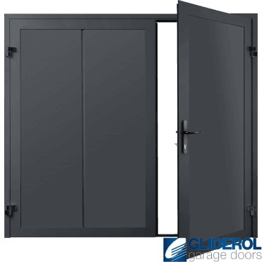 SLATE GREY (RAL7015) Premium Vertical Wide Rib (non-insulated) Side Hinged Garage Door