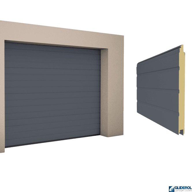 Gliderol SLATE GREY (RAL7015) S-Rib woodgrain Sectional Garage Door