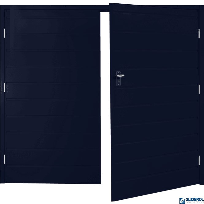 Gliderol STEEL BLUE (RAL5011) Budget Horizontal Medium Rib Side Hinged Garage Door