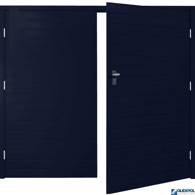 Gliderol STEEL BLUE (RAL5011) Budget Horizontal Standard Rib Side Hinged Garage Door