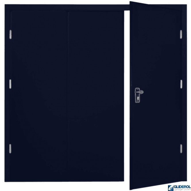 Gliderol STEEL BLUE (RAL5011) Budget Vertical Wide Rib Side Hinged Garage Door