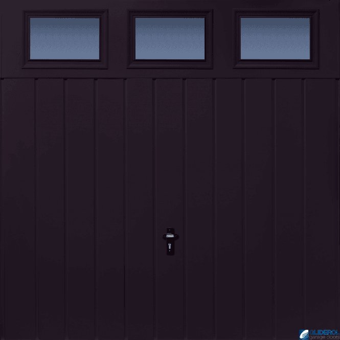 Gliderol STEEL-BLUE (RAL5011) Chester Vertical Medium Rib with Windows