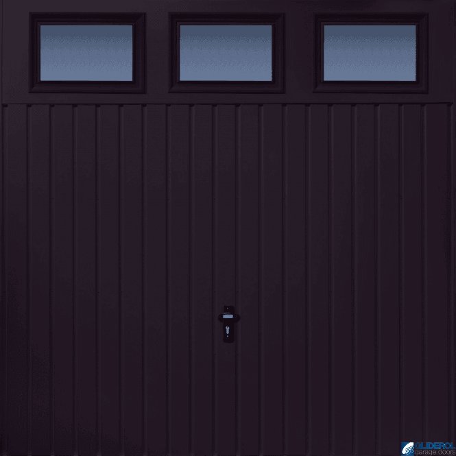 Gliderol STEEL-BLUE (RAL5011) Chester Vertical Standard Rib with Windows