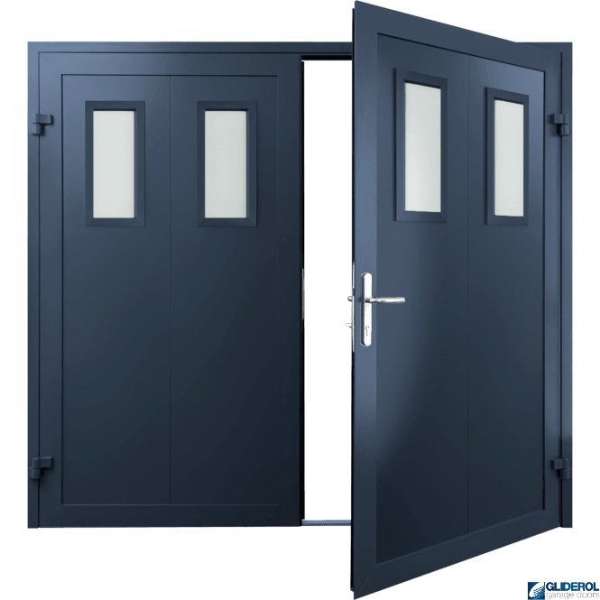 Gliderol STEEL-BLUE (RAL5011) Insulated Bradford Side Hinged Garage Door
