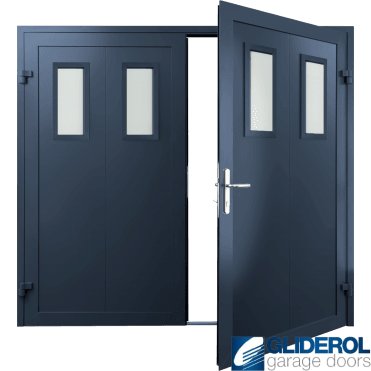 STEEL-BLUE (RAL5011) Insulated Bradford Side Hinged Garage Door