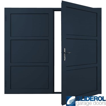 STEEL-BLUE (RAL5011) Insulated Coleshill Side Hinged Garage Door