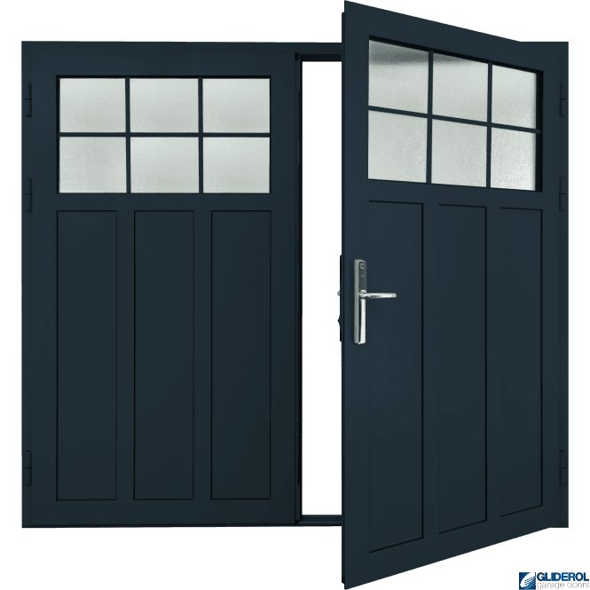 Gliderol STEEL-BLUE (RAL5011) Insulated Kingsbury Side Hinged Garage Door