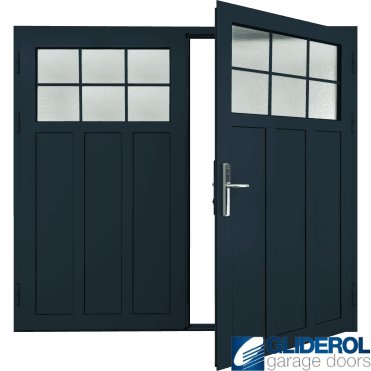 STEEL-BLUE (RAL5011) Insulated Kingsbury Side Hinged Garage Door