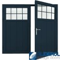 STEEL-BLUE (RAL5011) Insulated Traditional Vertical Medium Rib Side Hinged Garage Door