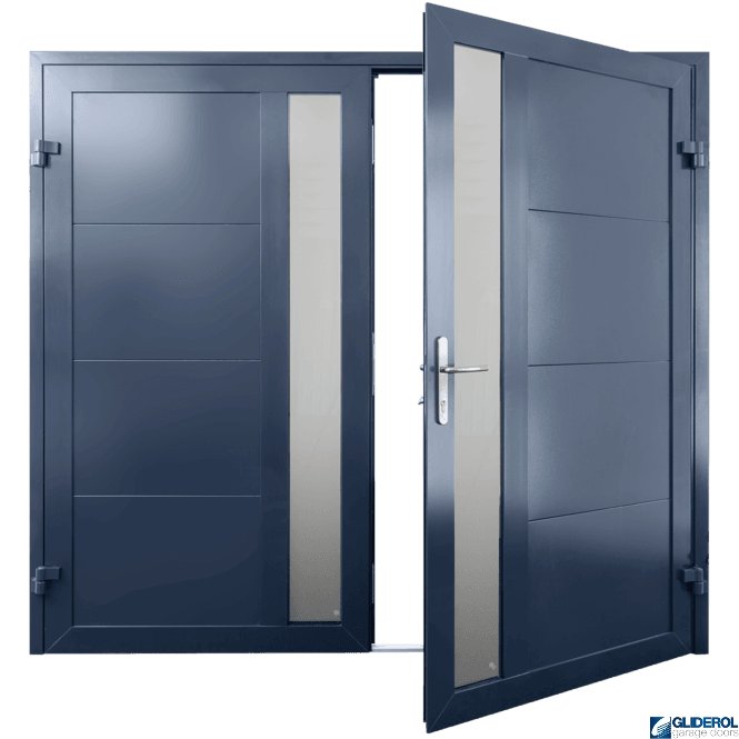 Gliderol STEEL-BLUE (RAL5011) Insulated Whitacre Side Hinged Garage Door