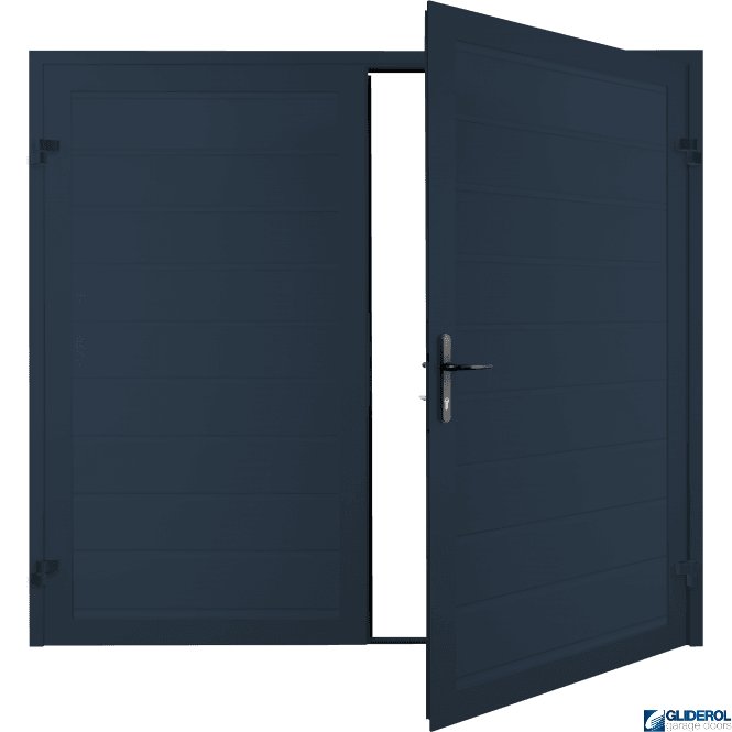 Gliderol STEEL BLUE (RAL5011) Premium Horizontal Medium Rib (non-insulated) Side Hinged Garage Door