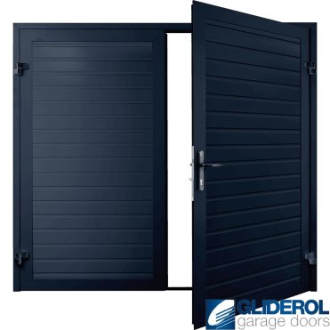 STEEL BLUE (RAL5011) Premium Horizontal Standard Rib (non-insulated) Side Hinged Garage Door